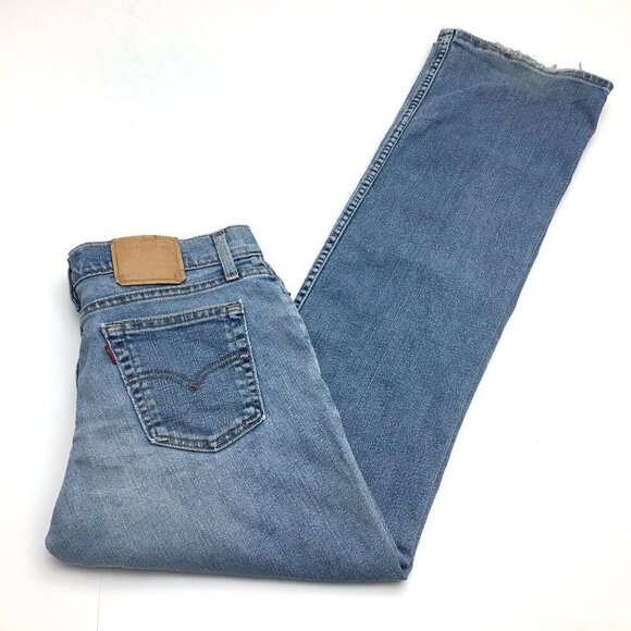Vintage Levi's 518 Super Low Bootcut Stretch Frayed Hems Jrs size 11 length 32" - Picture 1 of 10